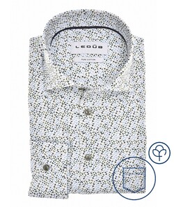 Ledûb Refined Leaf Print Shirt Blue-Green