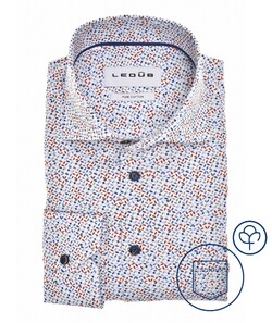 Ledûb Refined Leaf Print Shirt Blue-Red