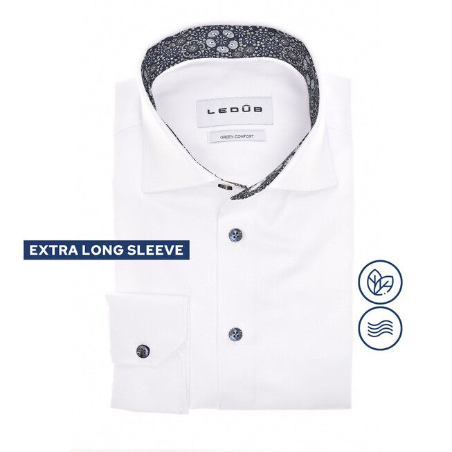 Ledûb Refined Midnight Floral Accent Shirt White