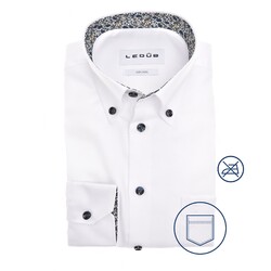 Ledûb Refined Stylish Flower Accent Shirt White