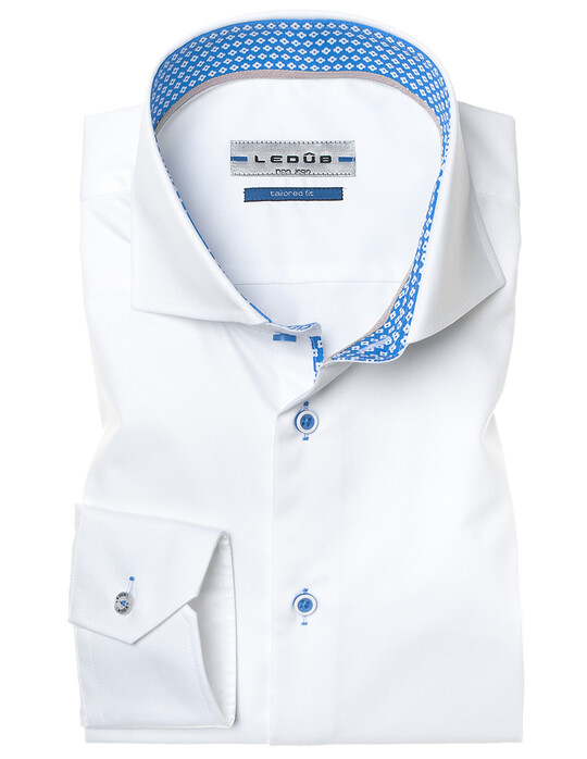 Ledûb Retro Contrast Shirt White-Blue