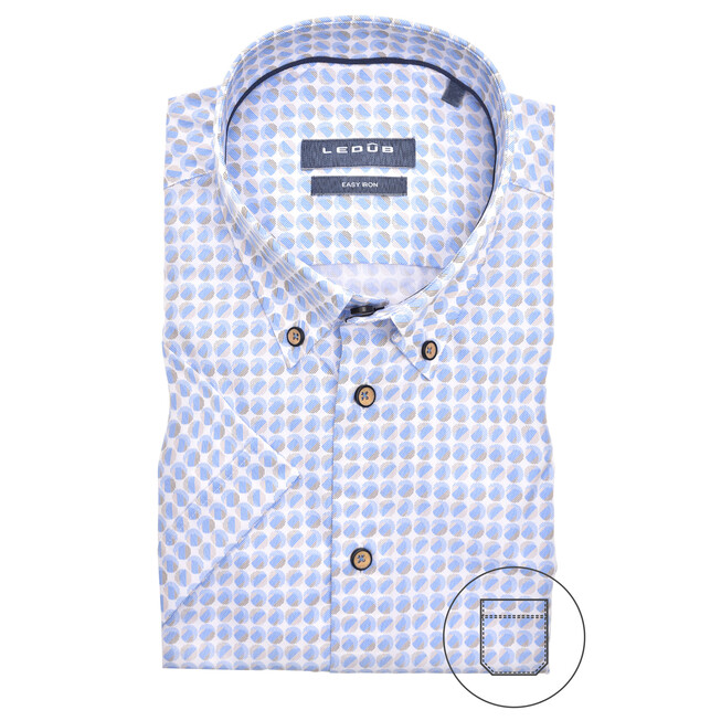 Ledûb Shaded Dots Modern Fit Shirt Light Blue