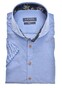 Ledûb Short Sleeve Cotton Stretch Cutaway Poloshirt Mid Blue