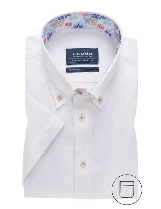 Ledûb Short Sleeve Uni Contrast Shirt White