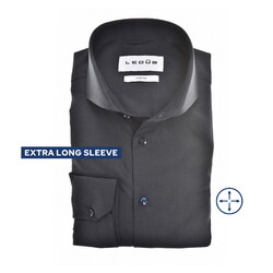 Ledûb Slim Extra Long Sleeve Four Way Stretch Overhemd Navy