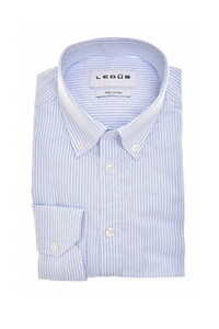 Ledûb Slim Oxford Stripe Button-Down Overhemd Licht Blauw