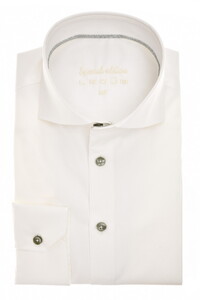 Ledûb Slim Special Edition Cotton Non-Iron Overhemd Antiekwit-Groen