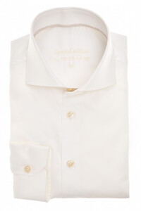 Ledûb Slim Special Edition Cotton Non-Iron Overhemd Antiekwit-Zand