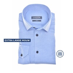 Ledûb Slim Tricot Uni Overhemd Midden Blauw