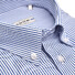 Ledûb Smart Stripe Modern Fit Overhemd Donker Blauw