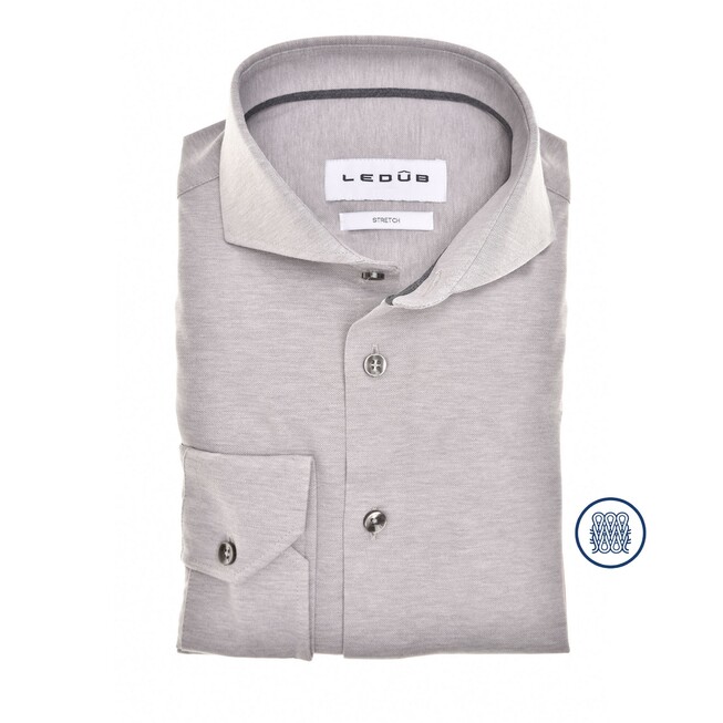 Ledûb Sophisticated Piqué Knit Shirt Light Grey