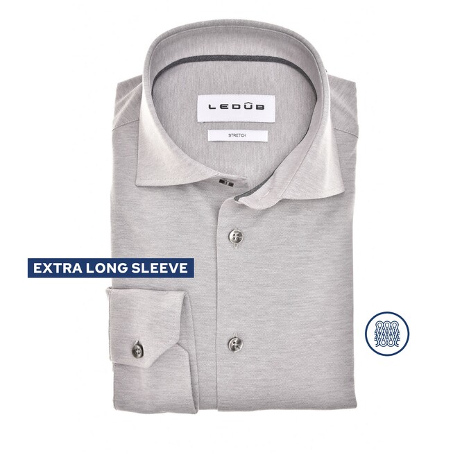 Ledûb Sophisticated Piqué Knit Shirt Light Grey