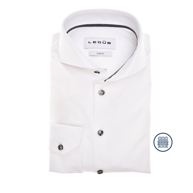 Ledûb Sophisticated Piqué Knit Shirt White