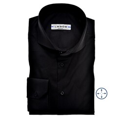 Ledûb Stretch Cutaway Modern Fit Overhemd Zwart