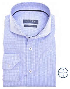 Ledûb Stretch Fine-Structure Overhemd Licht Blauw