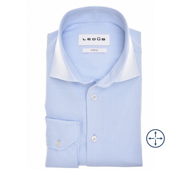 Ledûb Stretch Mix Shirt Light Blue