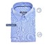 Ledûb Stretch Weave Button-Down Slim Fit Casual Poloshirt Mid Blue