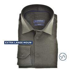 Ledûb Stretch Weave Long Sleeve Semi-Spread Modern Fit Shirt Dark Green