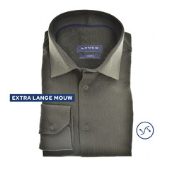 Ledûb Stretch Weave Long Sleeve Semi-Spread Slim Fit Shirt Dark Green