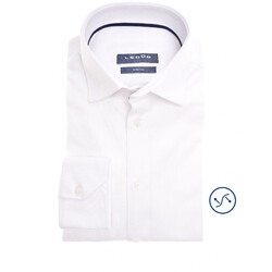 Ledûb Stretch Weave Semi-Spread Slim Fit Shirt White