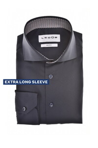 Ledûb Subtle Details Extra Long Sleeve Cotton Non-Iron Overhemd Navy