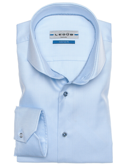 Ledûb Tailored Fit Two-Ply Shirt Light Blue