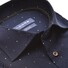 Ledûb Triangle Pattern Wide-Spread Modern Fit Overhemd Donker Blauw