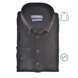 Ledûb Tricot Button-Down Modern Fit Poloshirt Black