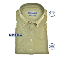 Ledûb Tricot Button-Down Poloshirt Mid Green