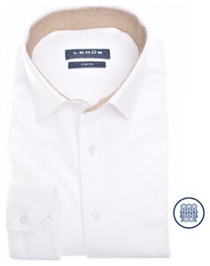 Ledûb Tricot Contrast Collar Overhemd Wit