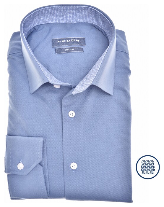 Ledûb Tricot Contrast Collar Shirt Light Blue