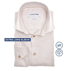 Ledûb Uni Color Easy Iron Cotton Extra Long Sleeve Overhemd Licht Zand-Zand