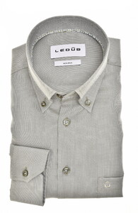 Ledûb Uni Color Pure Cotton Non-Iron Button-Down Overhemd Midden Groen