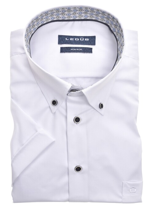Ledûb Uni Fine Circle Fantasy Contrast Short Sleeve Shirt White