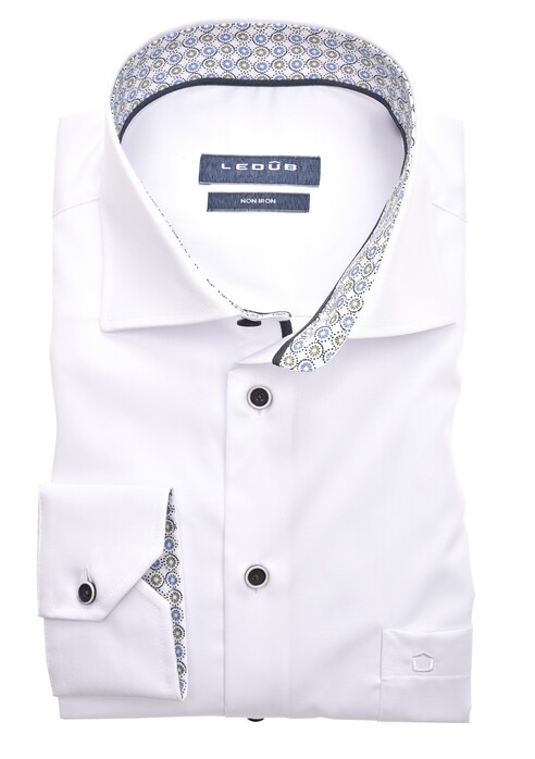 Ledûb Uni Fine Circle Fantasy Contrast Sleeve 7 Shirt White