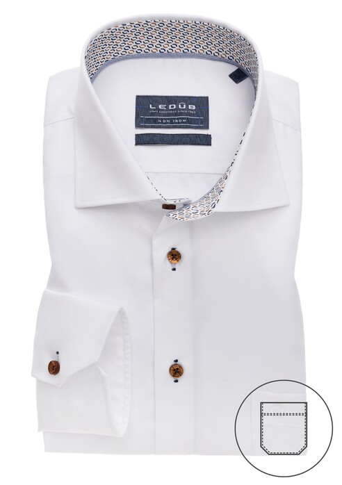 Ledûb Uni Half Circle Contrast Shirt White