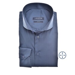Ledûb Uni Stretch Cutaway Modern Fit Overhemd Donker Blauw