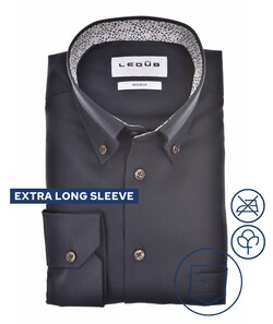 Ledûb Urban Contrast Collar Overhemd Donker Blauw