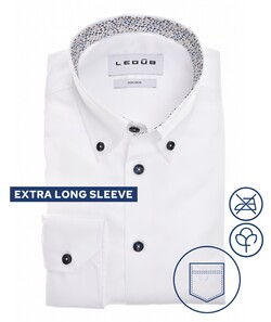 Ledûb Urban Contrast Collar Overhemd Wit