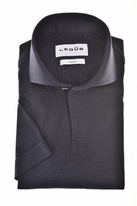 Ledûb V-Neck Cutaway Jersey Short Sleeve Polo Donker Blauw