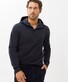 Levin Hoodie Zipper Spory Details Brax Lab Pullover Midnight Navy