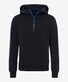 Levin Hoodie Zipper Spory Details Brax Lab Trui Midnight Navy