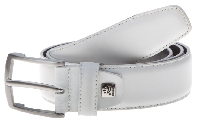 Lindenmann Basic Plain Leather Belt White