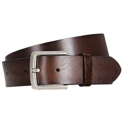 Lindenmann Charred Leather Belt Dark Brown Melange