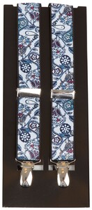 Lindenmann Contrasting Paisley Suspenders Light Blue