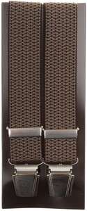 Lindenmann Fine Cross Pattern Suspenders Sand-Black