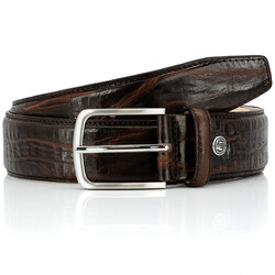 Lindenmann Montreal Full Grain Cow Leather Riem Donker Bruin