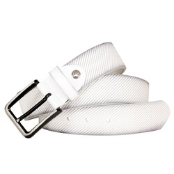 Lindenmann Ribbed Leather Belt White