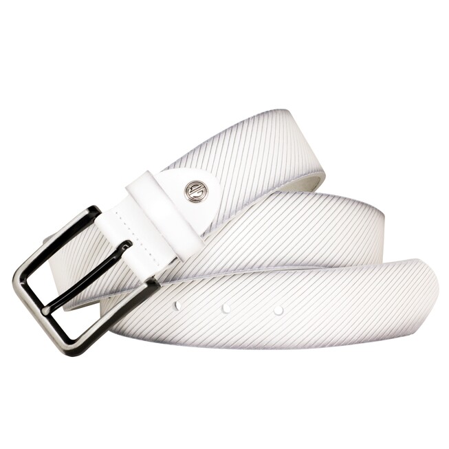 Lindenmann Ribbed Leather Belt White