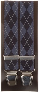 Lindenmann Two Toned Argyle Suspenders Blue-Navy